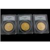 Image 1 : COINS: [3] $50 American Eagle gold coins, 1 oz, slabbed and graded PCGS MS69, 2000.