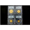 Image 2 : COINS: [4] $5 American Eagle gold coins, 1/10 oz, slabbed and graded PCGS MS69, 1999.COINS: [4] $10 