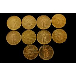 COINS: [10] $10 American Eagle gold coins, 1/4 oz, 1986.