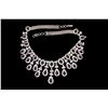 Image 1 : NECKLACE: [1] 18kwg sapphire and dia fringe style necklace. Set with  (28) 7.00mm x 5.00mm oval sapp