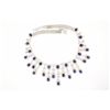 Image 4 : NECKLACE: [1] 18kwg sapphire and dia fringe style necklace. Set with  (28) 7.00mm x 5.00mm oval sapp