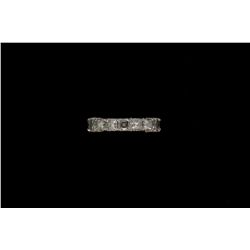 RING: [1] Ladies platinum dia eternity band prong set with (18) Asscher cut dias VS clarity G-H colo