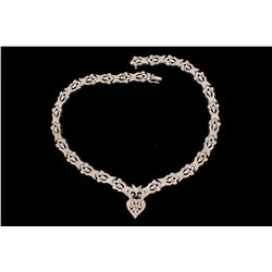 NECKLACE: [1] 14kwg necklace 17" long set with (245) rbc dias. One is missing. I1 clarity H-I color,