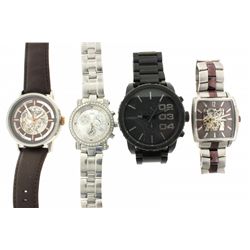 WATCH:  [1] Stainless steel unisex Aqua Master quartz watch; set in the lugs, bezel, dial and dial r