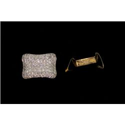 RING: [1] Ladys 14ky pave set diamond ring; 108 rb dias, 1.9mm = est 3.02cttw, Good/H-K/I1-I2/one br