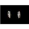 Image 2 : EARRINGS: [1] Pair ladys 14kw diamond "J" loop earrings; channel set 12 rb dias, 3.0mm-3.1mm = est 1