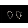 Image 3 : EARRINGS: [1] Pair ladys 14kw diamond "J" loop earrings; channel set 12 rb dias, 3.0mm-3.1mm = est 1