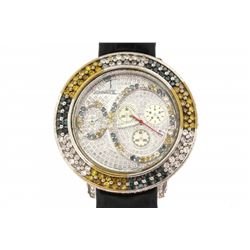 WATCH: [1] Stainless steel gents Johnny Dang's quartz watch with mother-of-pearl sub dials, date, an