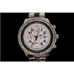 WATCH: [1] Gents stainless steel and diamond Breitling 1884 automatic Super Avenger Chronograph wris