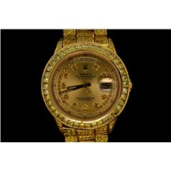 WATCH:  [1] 18KYG gents Rolex Oyster Perpetual Day Date President watch with the case, lugs, afterma