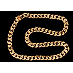 CHAIN:  [1] 14KYG curb link chain necklace; 28 1/2"s;  277.9 grams.