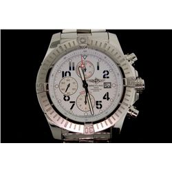 WATCH: [1] Mens st.steel Breitling AeroMarine SuperAvenger chronograph wristwatch; 47.75mm round cas