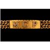 Image 2 : BRACELET:  [1] 14KYG and rhodium plated curb link chain ID bracelet with the initials "MCP" set with