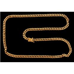 CHAIN:  [1] 14KYG curb link chain, 27 inches;  76.6 grams.