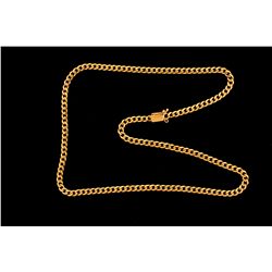 CHAIN:  [1] 18KYG curb link chain, 25 1/2 inches;  60.0 grams. The clasp is soldered closed.