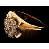 Image 4 : RING:  [1] 10KYG ring set with 7 rd diamonds, est. 1.68 cttw, Good, H-J, SI2-I1, size 10 1/2;  8.2 g