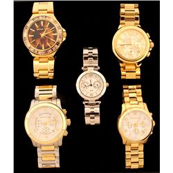 WATCH:  [1] Ladys stainless steel gold tone Michael Kors Camille Chronograph quartz watch with gold 