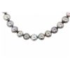 Image 2 : NECKLACE: [1] Strand of cultured Tahitian pearls with diamond and 14kwg ball clasp. (36) 9.0 - 9.5mm