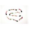 Image 1 : NECKLACE: [1] Single strand necklace of assorted colors of tourmaline and aquamarine beads with a 14