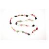 Image 2 : NECKLACE: [1] Single strand necklace of assorted colors of tourmaline and aquamarine beads with a 14
