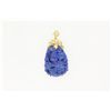 Image 1 : PENDANT: [1] 14KYG pendant with a carved piece of lapis in a dragon motif; 11.3 grams.