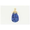 Image 2 : PENDANT: [1] 14KYG pendant with a carved piece of lapis in a dragon motif; 11.3 grams.