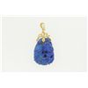 Image 3 : PENDANT: [1] 14KYG pendant with a carved piece of lapis in a dragon motif; 11.3 grams.