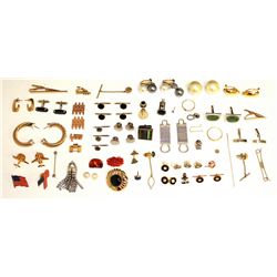 ASSORTED JEWELRY: An assortment of base metal costume jewelry and 1 baroque pearl and 1 piece of car