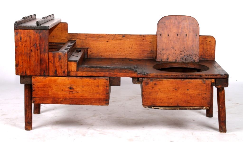 Primitive Chamber Pot Chair & Work Bench The lot s