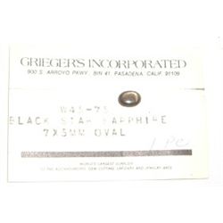 1.00 CARAT *EXTREMELY RARE-COMES WITH CERTIFICATE GRIEGER'S INC-GEM QUALITY* SAPPHIRE BLACK STAR 7X5
