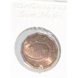 1981 BOTSWANA TWO THEBE *VERY RARE HARD TO FIND-UNC HIGH GRADE COIN*!! COIN CAME OUT OF SAFE!!
