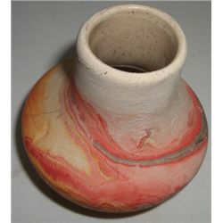 NATIVE INDIAN POTTERY HAND PAINTED STAMPED *INDIAN POTTERY CLAY USA*!! POTTERY CAME OUT OF SAFE!!