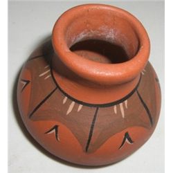 NATIVE INDIAN POTTERY *TESA* HAND PAINTED STAMPED *TESA HAND PAINTED USA*!! POTTERY CAME OUT OF SAFE