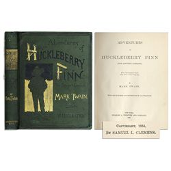 First Edition, First Printing of Mark Twain's Masterpiece, ''Adventures of Huckleberry Finn'' -- Bea