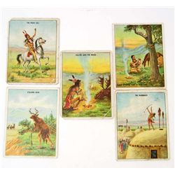 LOT OF 5 1910 HASSAN NATIVE AMERICAN INDIAN TOBACCO CARDS