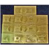 Image 1 : LOT OF 10 24K .999 GOLD 100 DOLLAR BANKNOTES BILLS