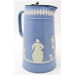 ANTIQUE WEDGWOOD SYRUP PITCHER WITH METAL LID
