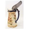 Image 2 : ANTIQUE HAND PAINTED SYRUP PITCHER WITH METAL LID
