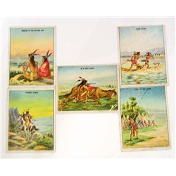 LOT OF 5 1910 HASSAN NATIVE AMERICAN INDIAN TOBACCO CARDS