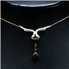 Image 1 : 14K GOLD OVER STERLING SILVER GARNET & DIAMOND PENDANT