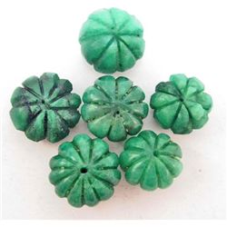 LOT OF 101.7 CTS. OF CARVED GREEN EMERALDS