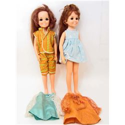 LOT OF 2 1970'S IDEAL CRISSY HAIR GROWING DOLLS - BIG