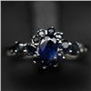 Image 1 : WHITE GOLD OVER STERLING SILVER KYANITE RING - SZ. 7.25