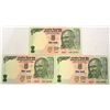 Image 1 : LOT OF 3 INDIAN CURRENCY 2010 5 RUPEES BANK NOTES
