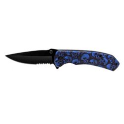 4.5  Spring Assist Folding Knife - Blue Skull Camo