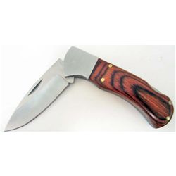 CN210584 Lockback Knife with Wood Handle & Belt Sheath