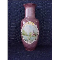 Signed Pearl Carson 1986 handpainted vase
