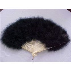 Vintage black ostrich feather fan.