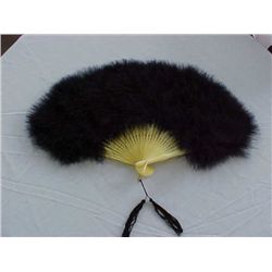 Vintage black ostrich fan. 40's-50's