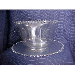 2 pc. Candle wick glass dish and bowl